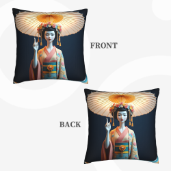 Housse de coussin en peluche style japonais - Beauté japonaise - 45x45 cm | OKO Mall