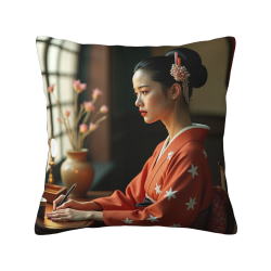 Federa cuscino in peluche Geisha - 18x18 pollici | Okomall