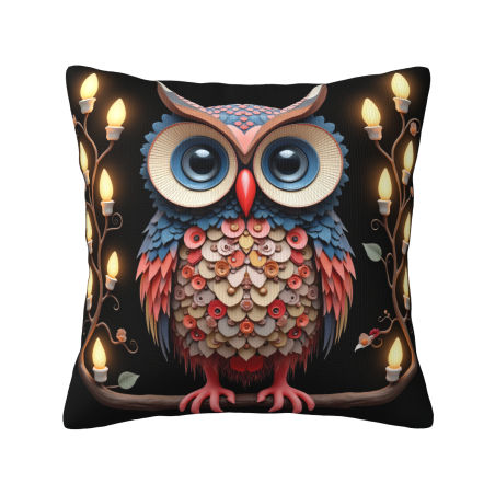 Housse de coussin en peluche sur le thème de la forêt enchantée - Okomall