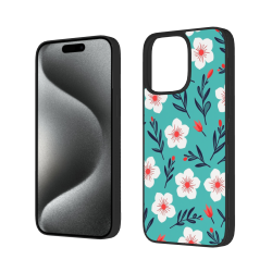 Coque pour iPhone 15/Pro/Max - Motif floral minimaliste | okomall