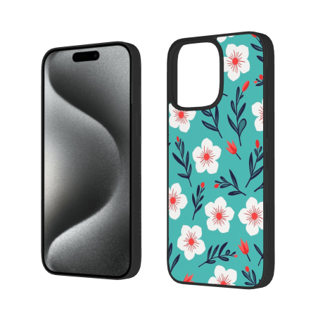 iPhone 15/Pro/Max 手机壳 - 简约花卉图案 | okomall