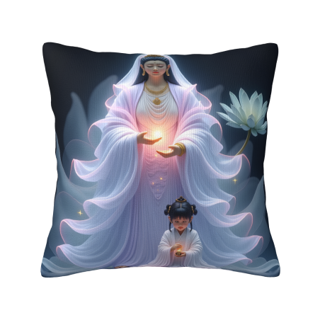 Housse de Coussin en Peluche Motif Nuage et Fée - Okomall