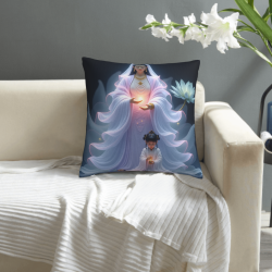 Housse de Coussin en Peluche Motif Nuage et Fée - Okomall
