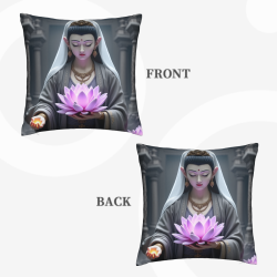 Housse de Coussin en Peluche Motif Déesse Zen - Okomall