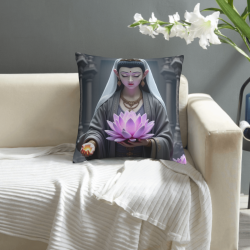 Housse de Coussin en Peluche Motif Déesse Zen - Okomall