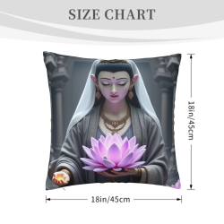 Housse de Coussin en Peluche Motif Déesse Zen - Okomall