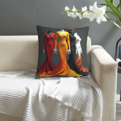 Elegante funda de cojín de felpa impresa aerodinámica - Okomall