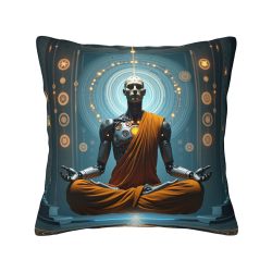 Funda de cojín de felpa estilo zen futurista - Okomall