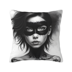 Funda de cojín de peluche con retrato de mujer impreso a doble cara - Okomall