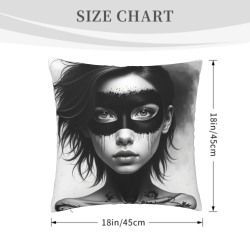 Housse de coussin en peluche à motif de portrait de femme imprimé recto verso - Okomall
