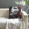 Cuscino in peluche con motivo di viso astratto - Okomall