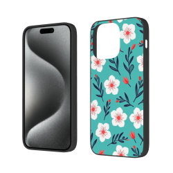 iPhone 15/Pro/Max 手机壳 - 简约花卉图案 | okomall