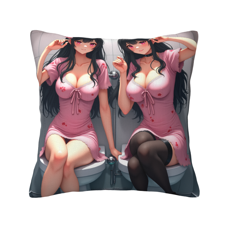 浴場少女毛絨抱枕套 - Okomall