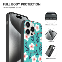 iPhone 15/Pro/Max 手机壳 - 简约花卉图案 | okomall