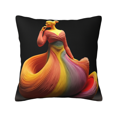 Copri cuscino in peluche sfumato arcobaleno - 18x18 pollici | Okomall