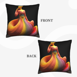 Gradient Rainbow Plush Pillow Cover - 18x18 inches | Okomall