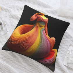 Copri cuscino in peluche sfumato arcobaleno - 18x18 pollici | Okomall