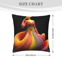 Gradient Rainbow Plush Pillow Cover - 18x18 inches | Okomall