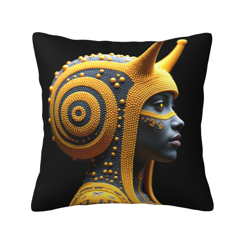 Housse de coussin en peluche avec portrait abstrait - Okomall