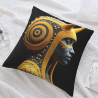 Housse de coussin en peluche avec portrait abstrait - Okomall