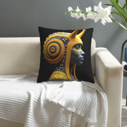 Housse de coussin en peluche avec portrait abstrait - Okomall
