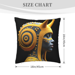 Housse de coussin en peluche avec portrait abstrait - Okomall