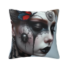 Housse de coussin en peluche avec portrait féminin magnifique recto verso - Okomall
