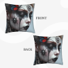 Housse de coussin en peluche avec portrait féminin magnifique recto verso - Okomall
