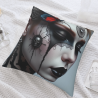 Housse de coussin en peluche avec portrait féminin magnifique recto verso - Okomall