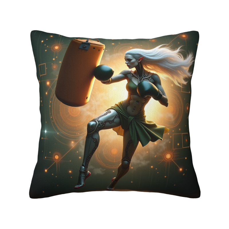 Housse de coussin portrait de femme style cyberpunk - Okomall