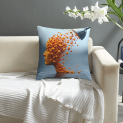 Housse de coussin en peluche abstraite en forme de goutte d'eau - Okomall