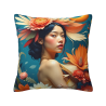 唯美花卉少女抱枕套 - Okomall