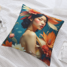 唯美花卉少女抱枕套 - Okomall