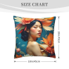Housse de coussin à fleurs et fille esthétique - Okomall