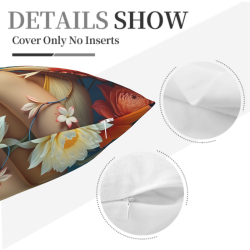 Housse de coussin à fleurs et fille esthétique - Okomall