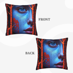 Housse de coussin en peluche avec portrait abstrait - Okomall
