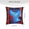 Housse de coussin en peluche avec portrait abstrait - Okomall