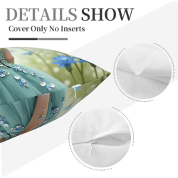 Funda de cojín de felpa estilo campo fresco - Okomall