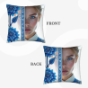 Funda de cojín de felpa con retrato femenino - Okomall
