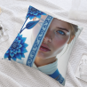 Funda de cojín de felpa con retrato femenino - Okomall