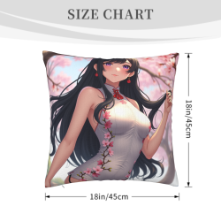 動漫風格毛絨抱枕套 - 櫻花少女 | Okomall