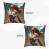 Funda de cojín de peluche con retrato de mujer y flores de ensueño - Okomall