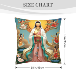 Coperta di cuscino in peluche della Bodhisattva Guanyin - Okomall