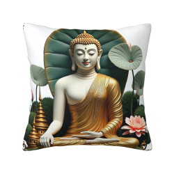 Zen Lotus Plush Pillow Cover - Okomall