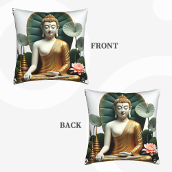 Zen Lotus Plush Pillow Cover - Okomall