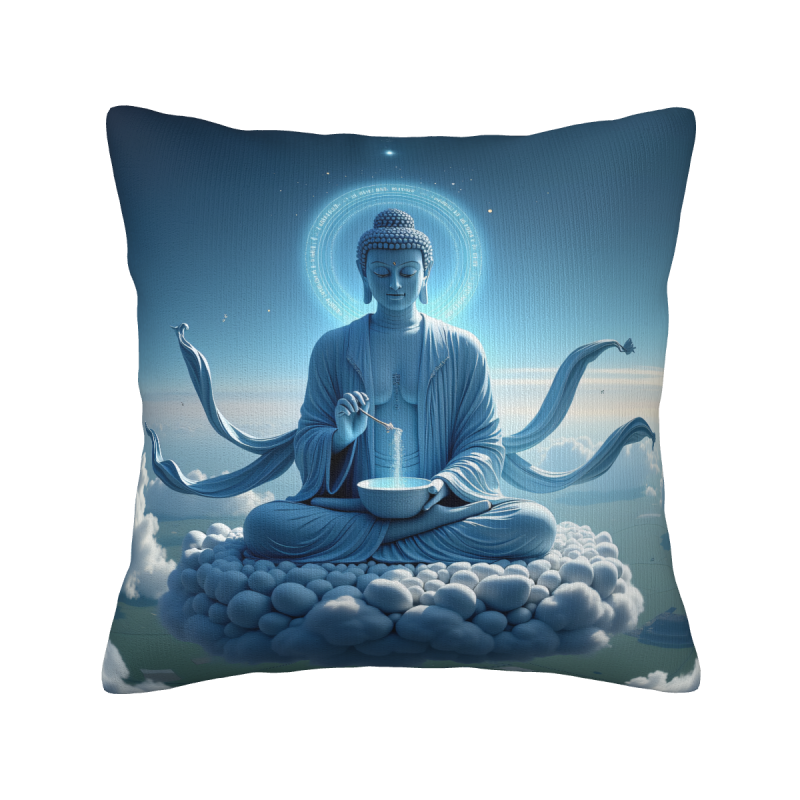 Cuscino in peluche con Buddha Zen - 18x18 pollici | Okomall