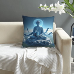 Cuscino in peluche con Buddha Zen - 18x18 pollici | Okomall