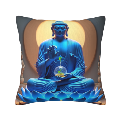 Housse de coussin en peluche paysage zen - Okomall
