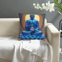 Housse de coussin en peluche paysage zen - Okomall