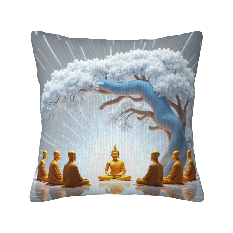Zen Bodhi Tree Plush Pillow Cover - Okomall